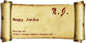 Nagy Janka névjegykártya